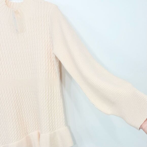 Hope Horizon Cream Cable Knit Ruffle Hem
Sweater Boutique Mini Dress - Picture 10 of 16